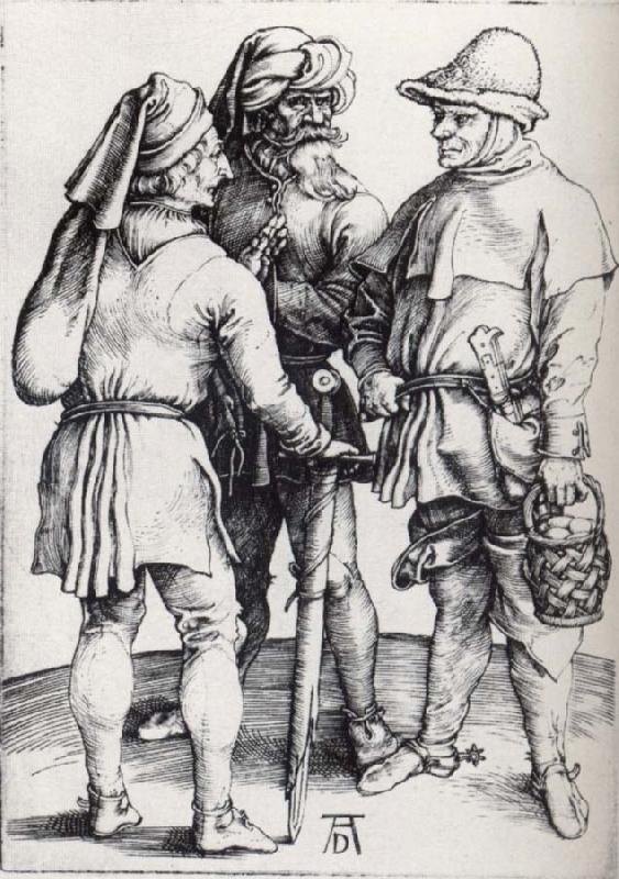 Albrecht Durer Three Peasants in conver-sation oil painting image